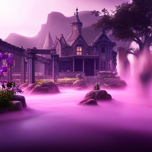 Purple Beauty: Detailed Matte Painting in Deep Color