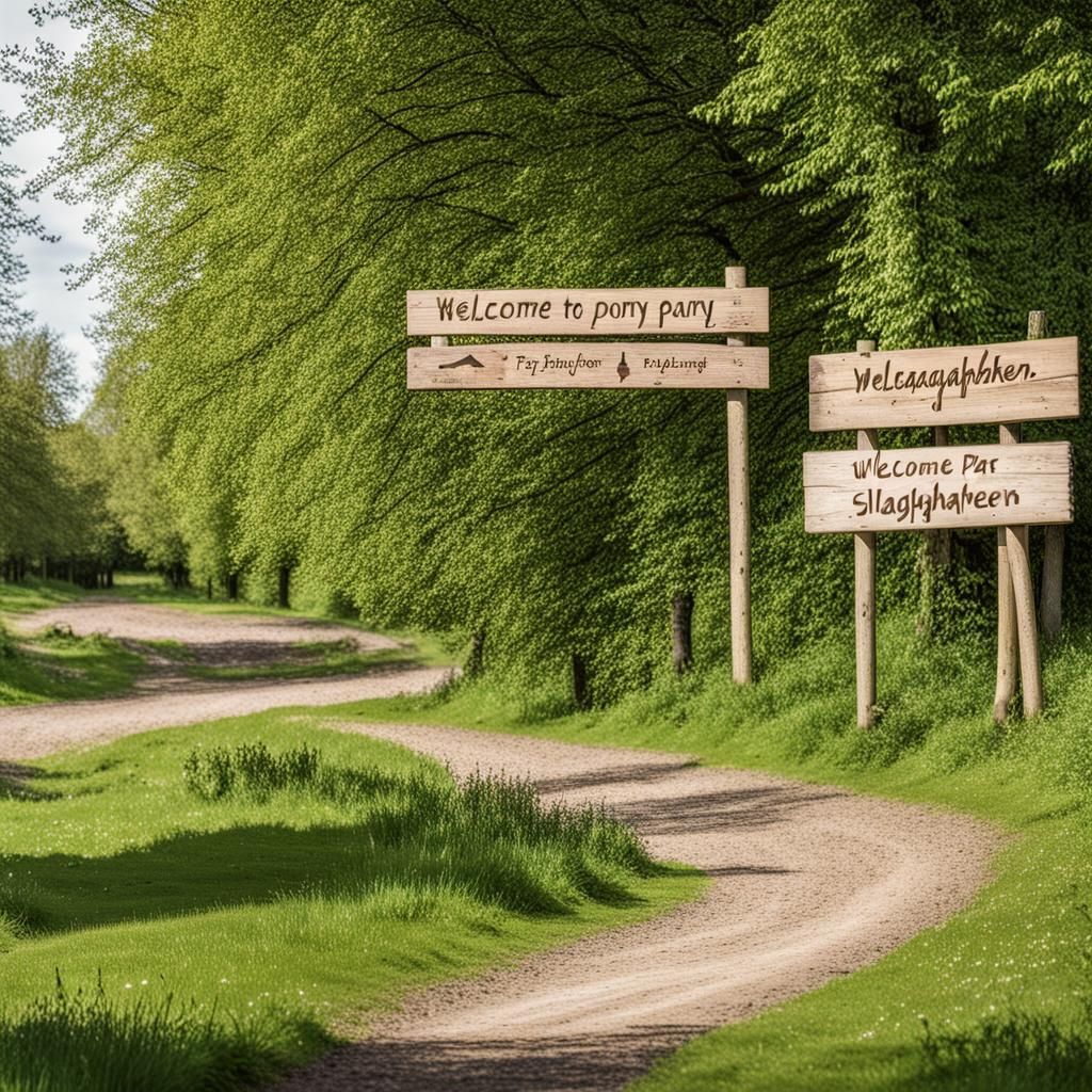 Pony Park Slagharen Wooden Sign Welcome