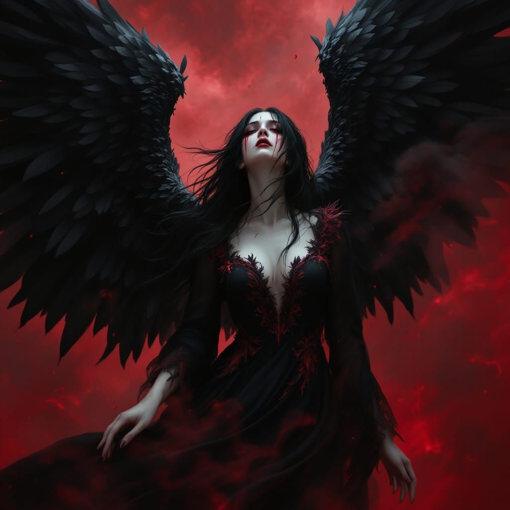 Dark Seraphim in Eerie Gothic Style