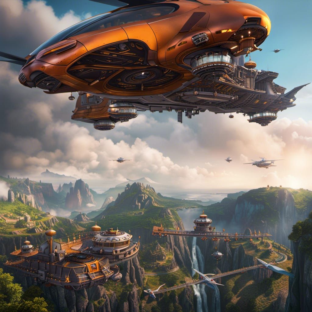 Detailed schematics of a flying car