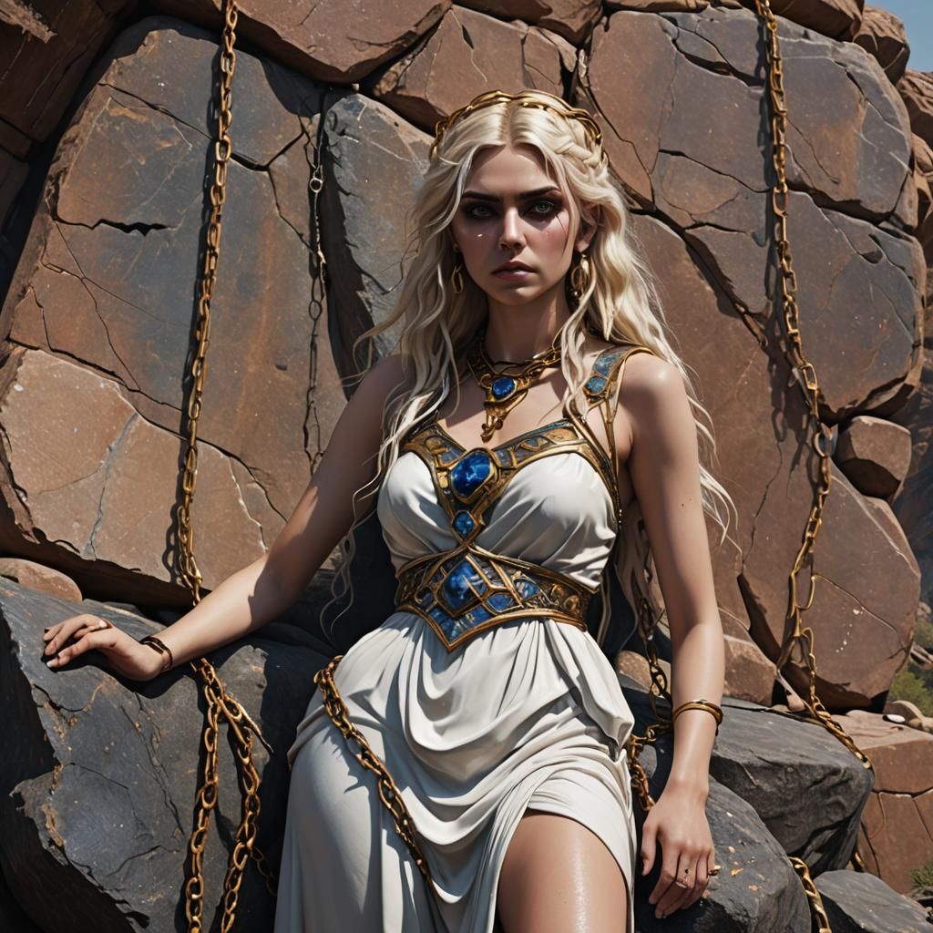 Andromeda: A Hyperrealistic Goddess in Vivid Colors