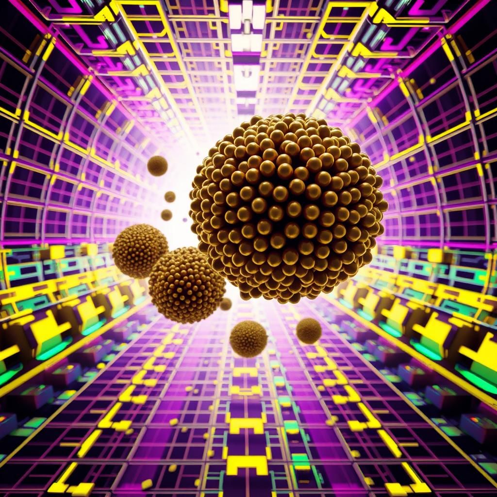 Futuristic Spheres Floating in Abstract Corridor