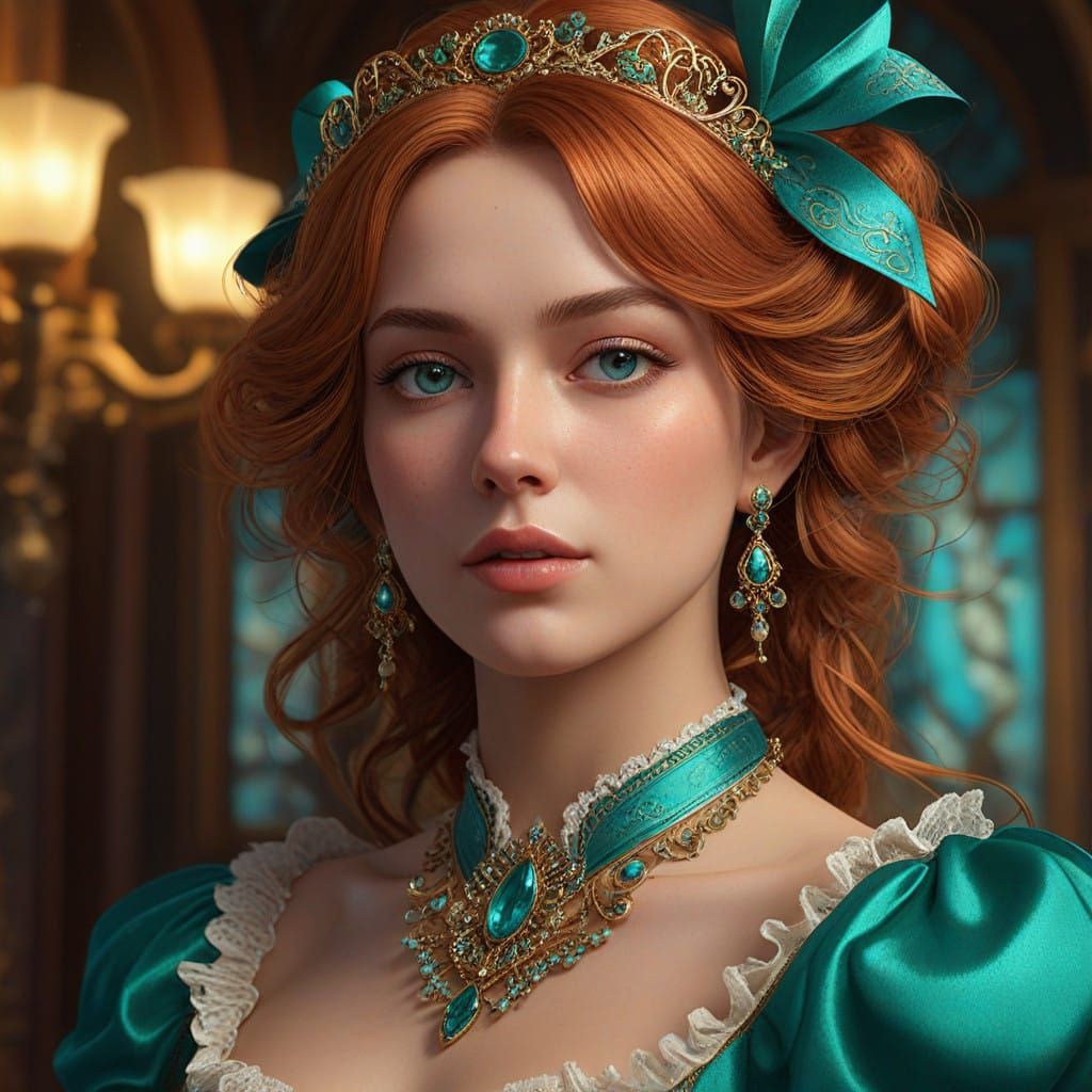 Elegant Victorian Countess in Opulent Ball Gown