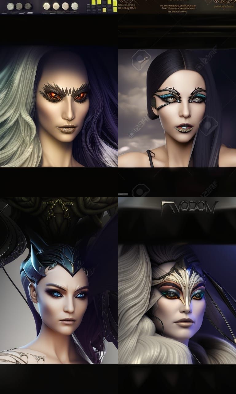 Voodoo Witch Woman Portrait in 3D Game Art