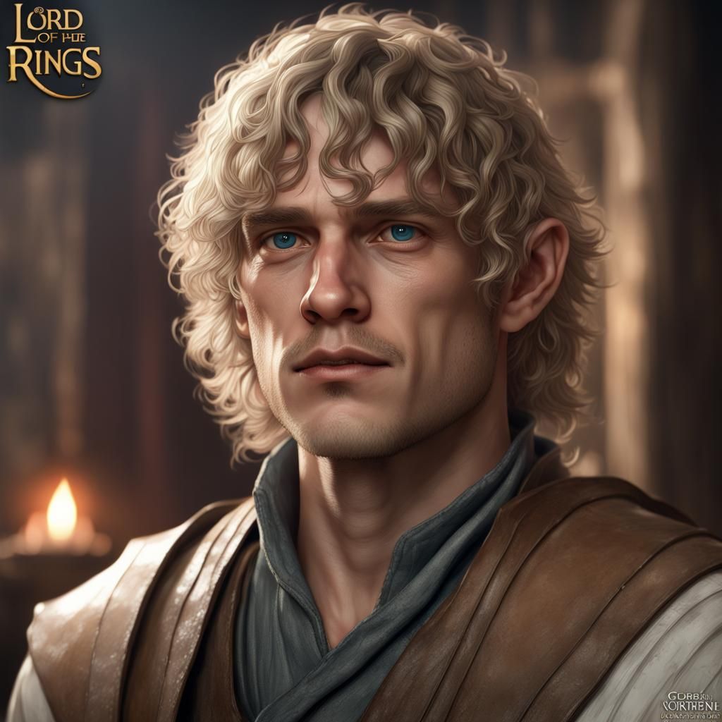 Merry Brandybuck as R2-D2, Photorealistic Portrait