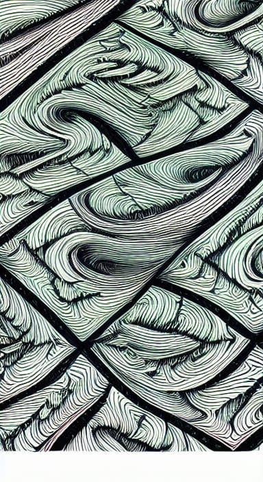 Abstract Fractal Art with Wave Function and Zentangle