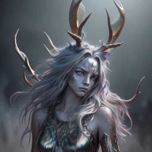 Metallic Jackalope with Radiance, Hyperrealistic Image