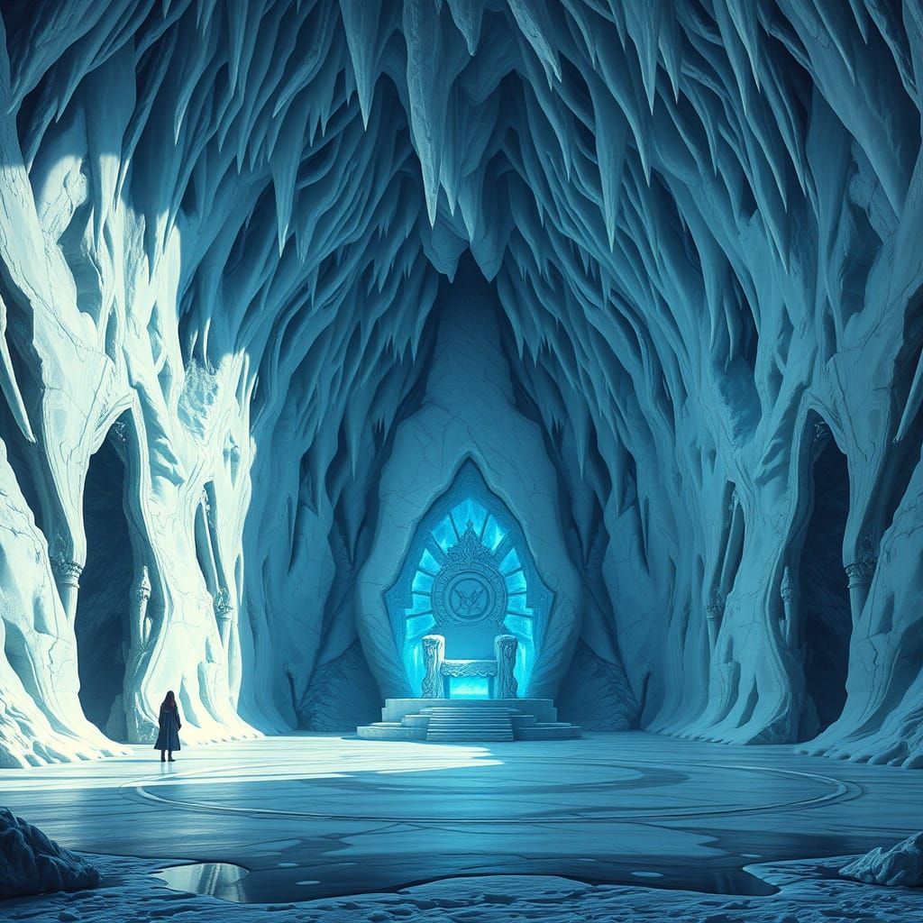 Ethereal Ice Cathedral in a Forgotten Glacier Realm