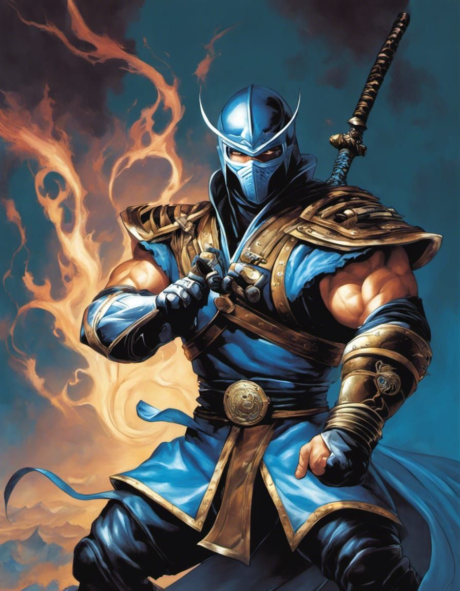Sub Zero Mortal Kombat Illustration with Magic