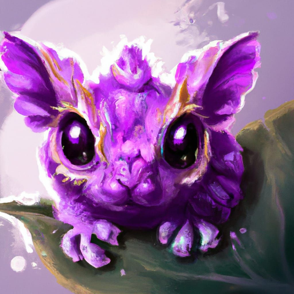 Adorable Chibi Purple Viper Portrait in Digital Art Style