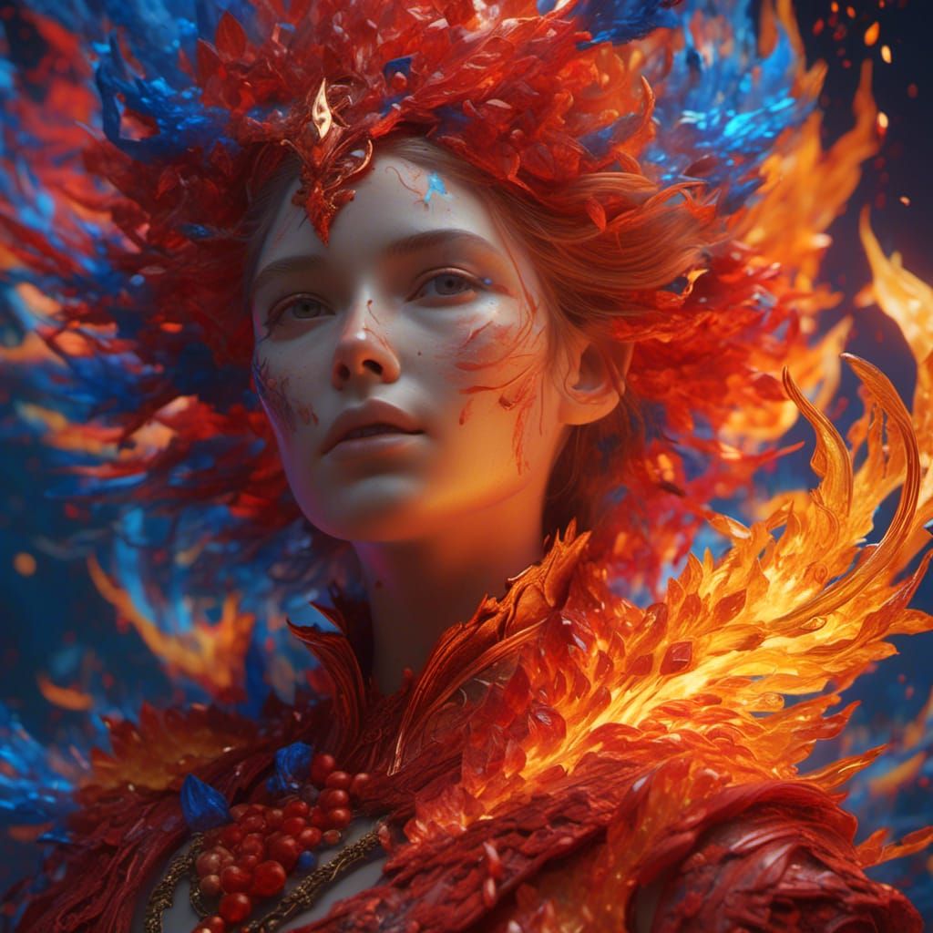 Vivid Burning Flames in Hyperreal Detail