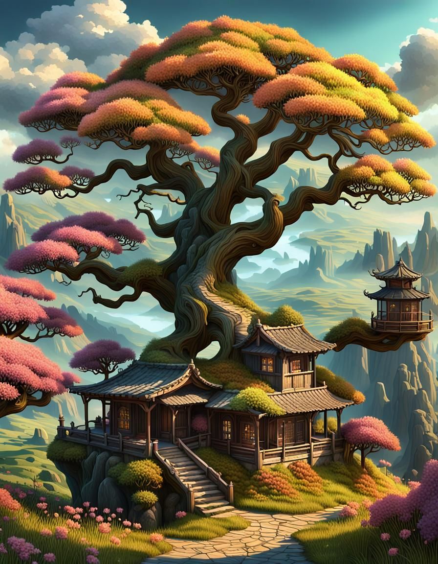 Fantasy Countryside Scene in Detailed Matte Painting