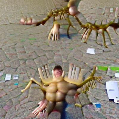 Deformed Mutated Human Figure in 8K