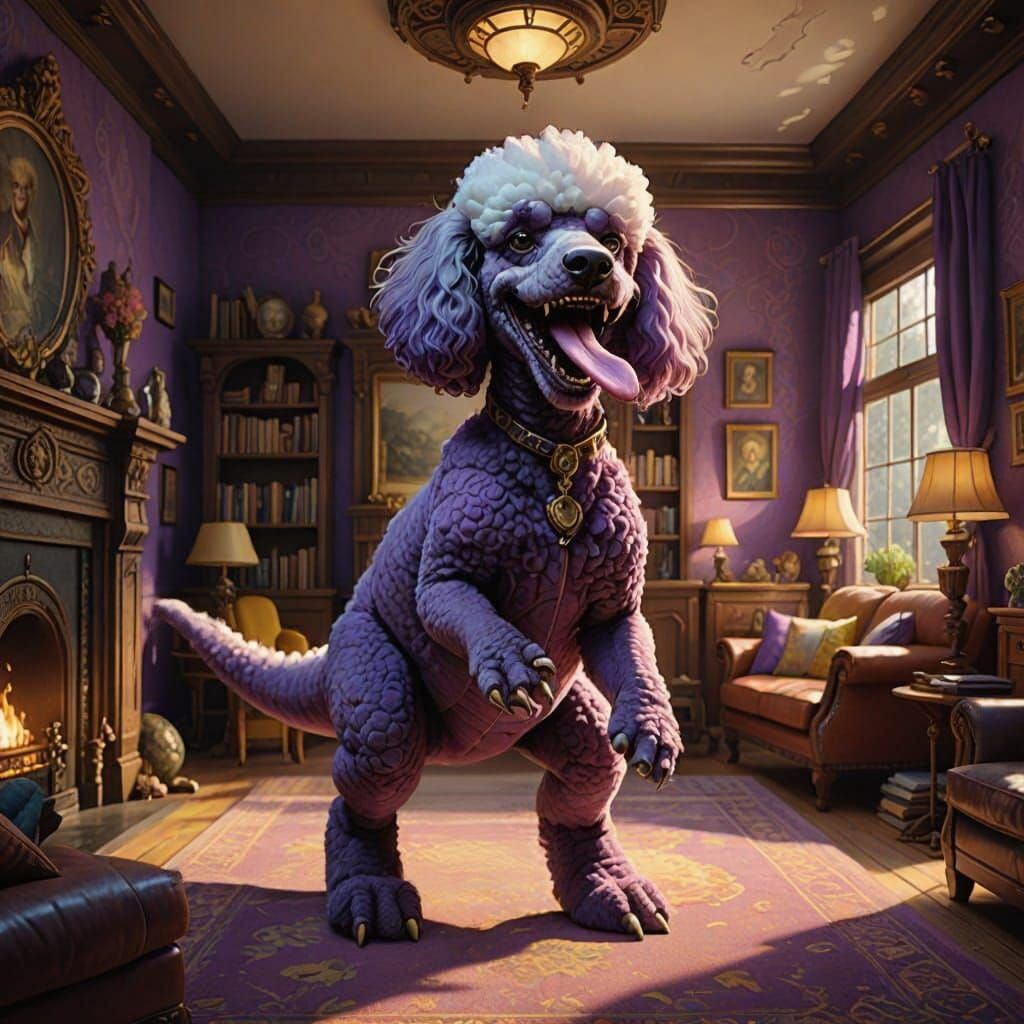 Two-Legged Licking Dinosaur Character