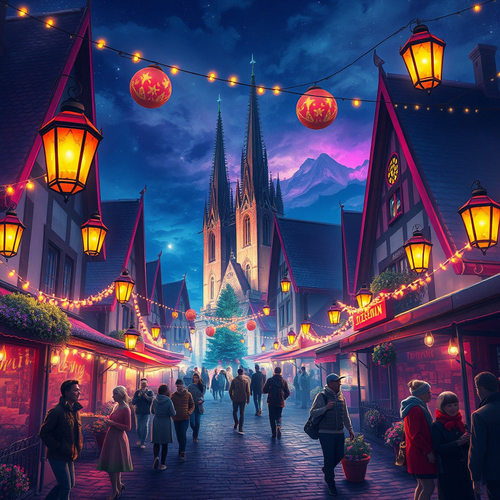 Magical Strassenfest Celebration in Dreamlike Setting