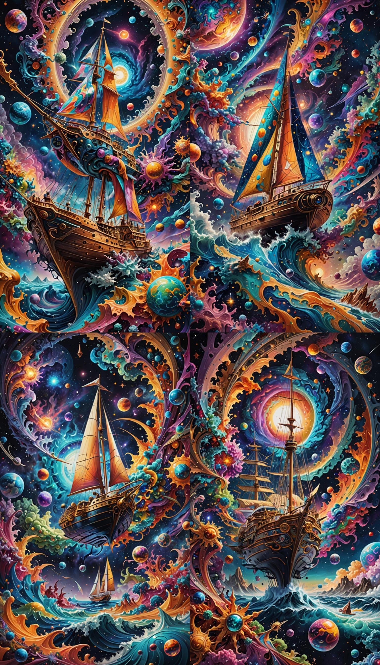 Cosmic Voyage: Psychedelic Fractal Art in Hyperrealism