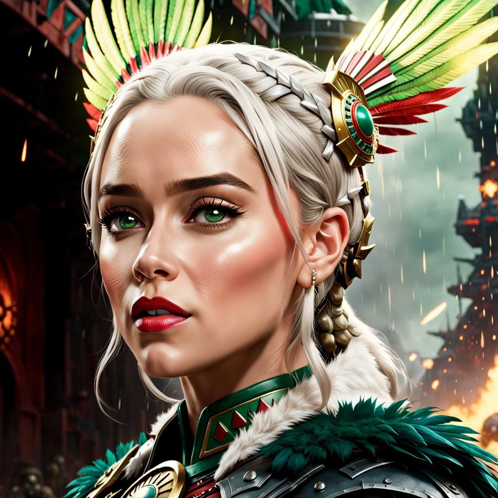 Futuristic Space Marine Goddess in Cyberpunk Armor