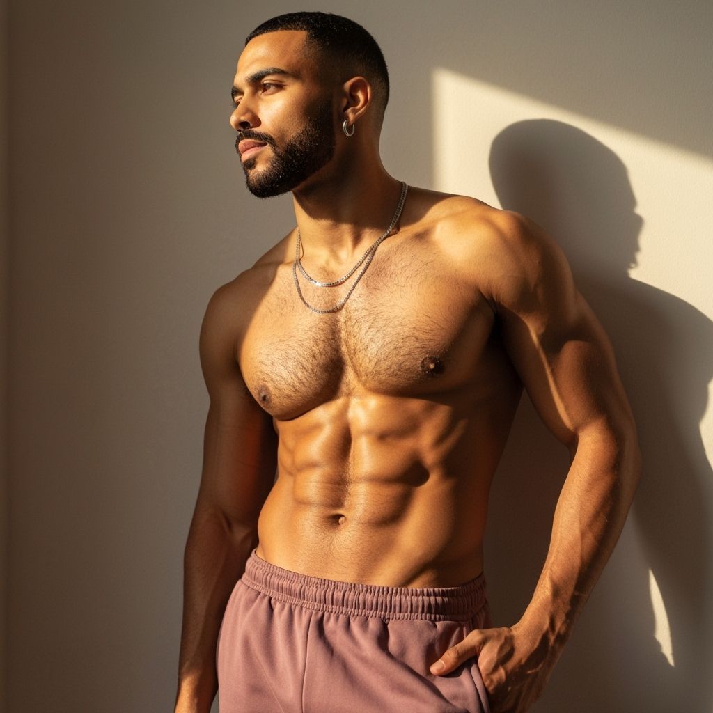 Athletic Man Posing Confidently in Photorealistic Style