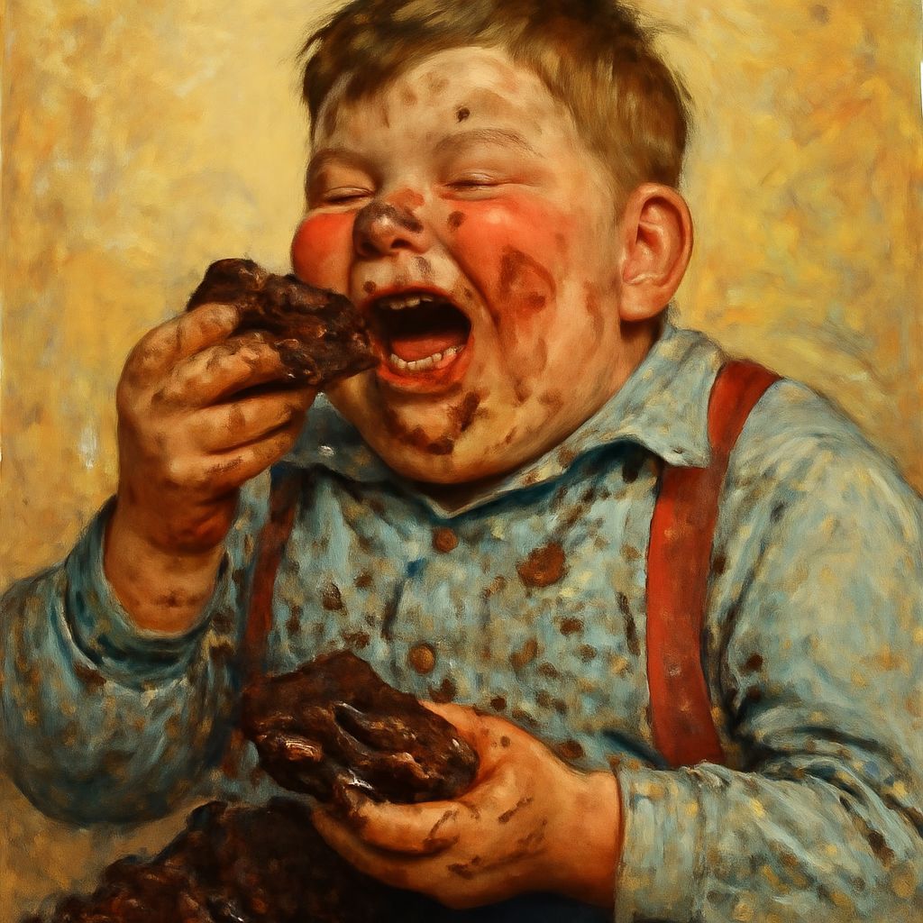 Augustus Gloop Portrait in Rockwell Style