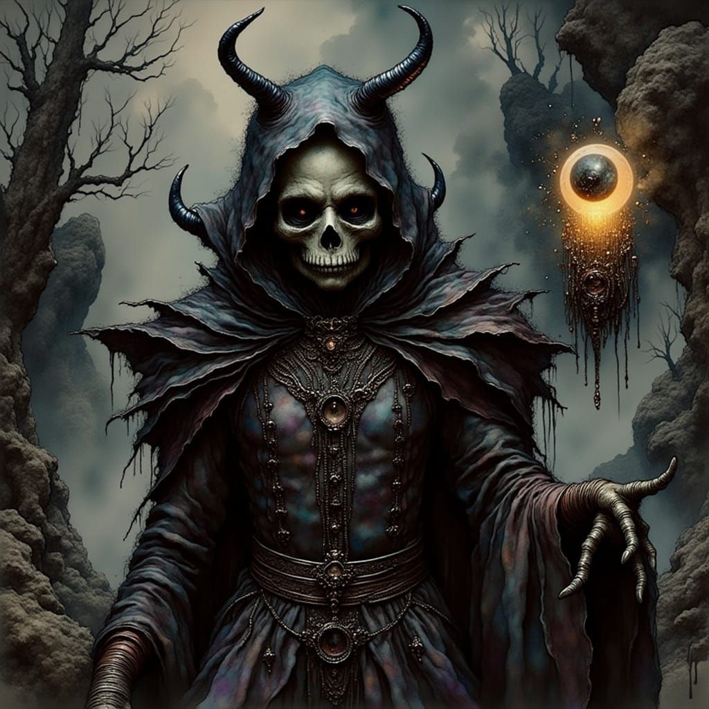 Dark Fantasy Dreamscape in Muted Blues and Purples