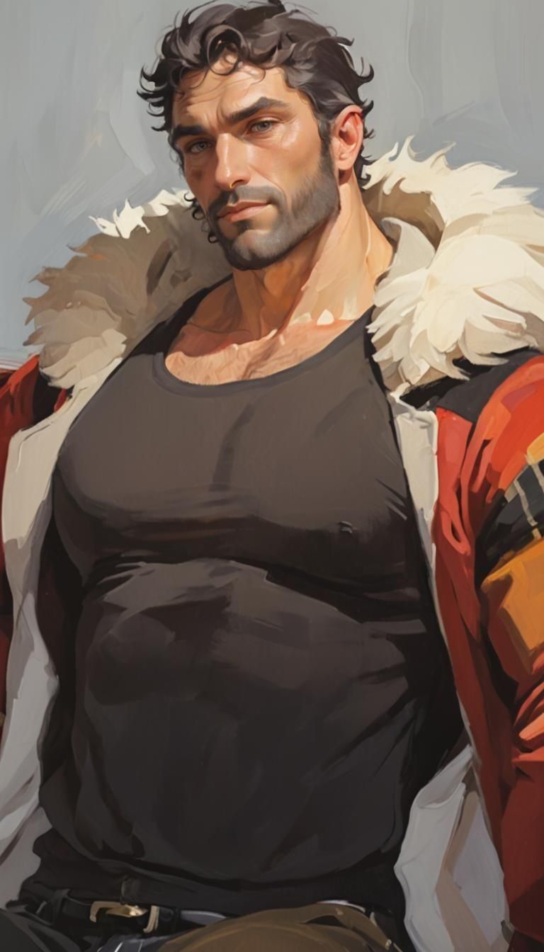 Relaxed Elf Male Lounging on Couch, Digital Art