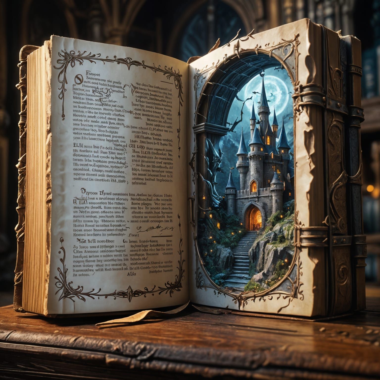 Surreal Fantasy Realm Unveiled in Leather-Bound Tome