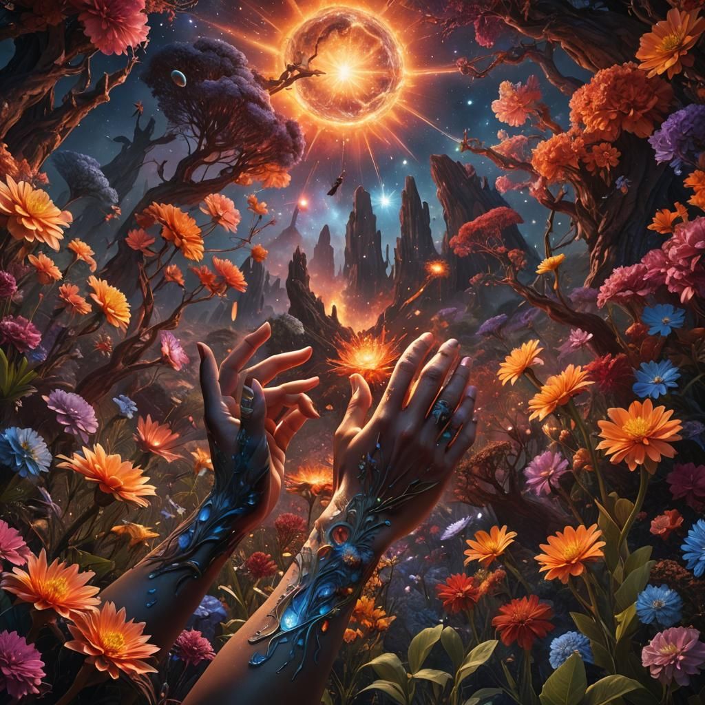 Sensual Flora: A Detailed Matte Painting of Flesh