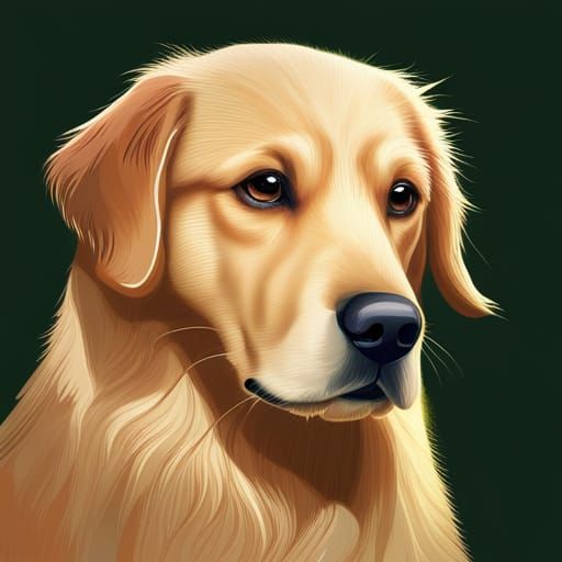 Golden Retriever in Isometric 3D Vector Art