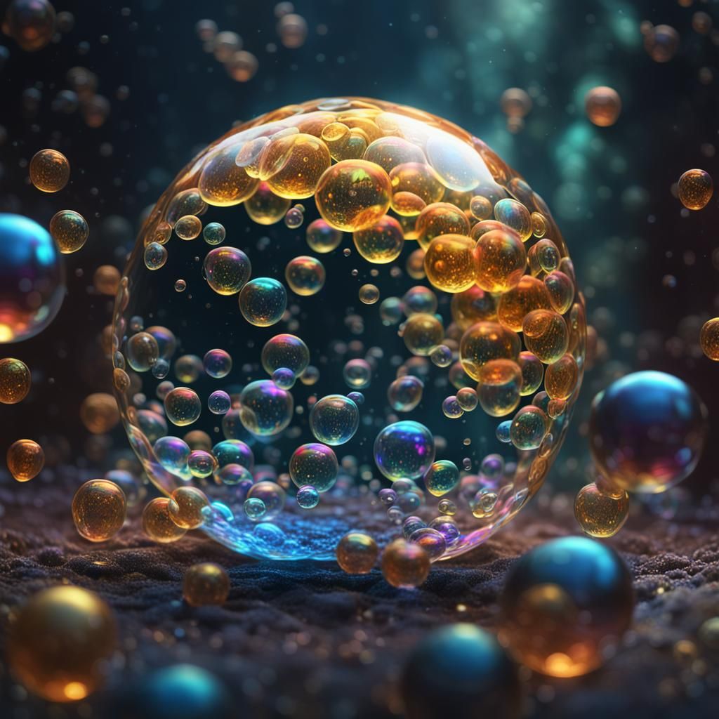 Honeycomb Soap Bubbles in Glass Orb