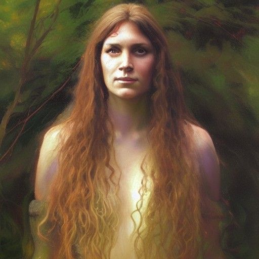Celtic Priestess: Spirit of the River, Oil Painting