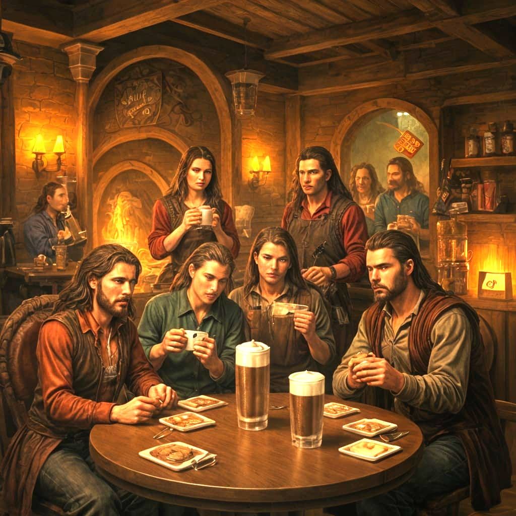 D&D Tavern Coffee Cafe in Fantasy Art Style