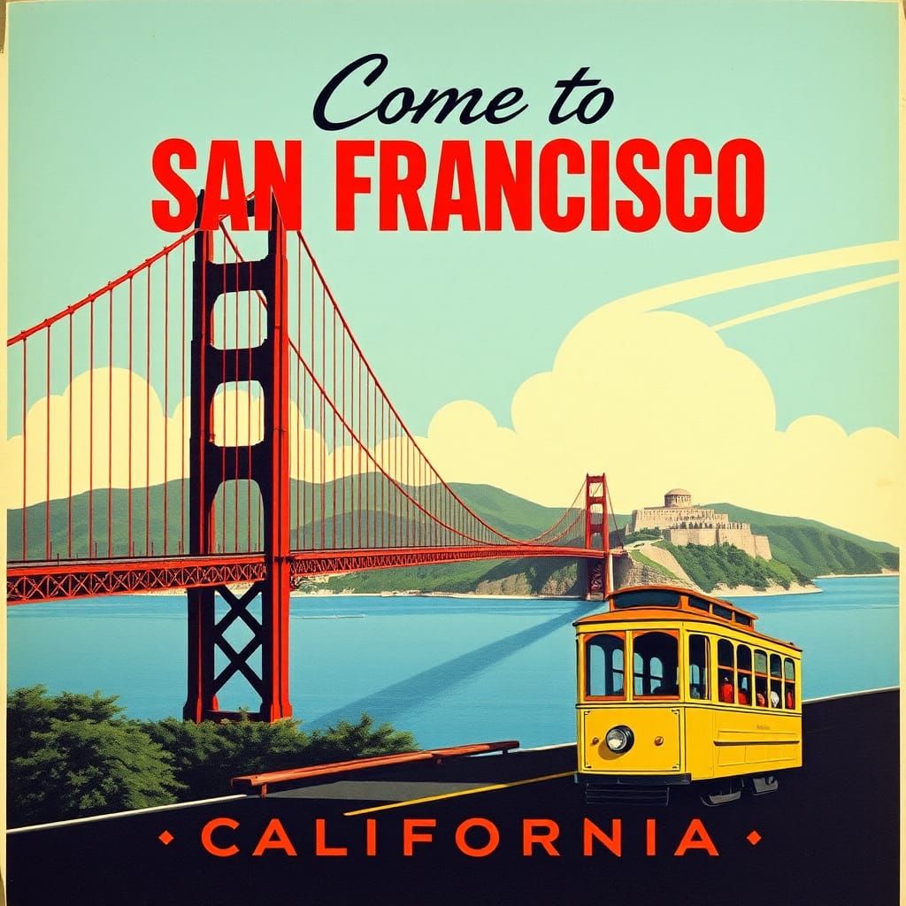Vintage Travel Poster of San Francisco, California