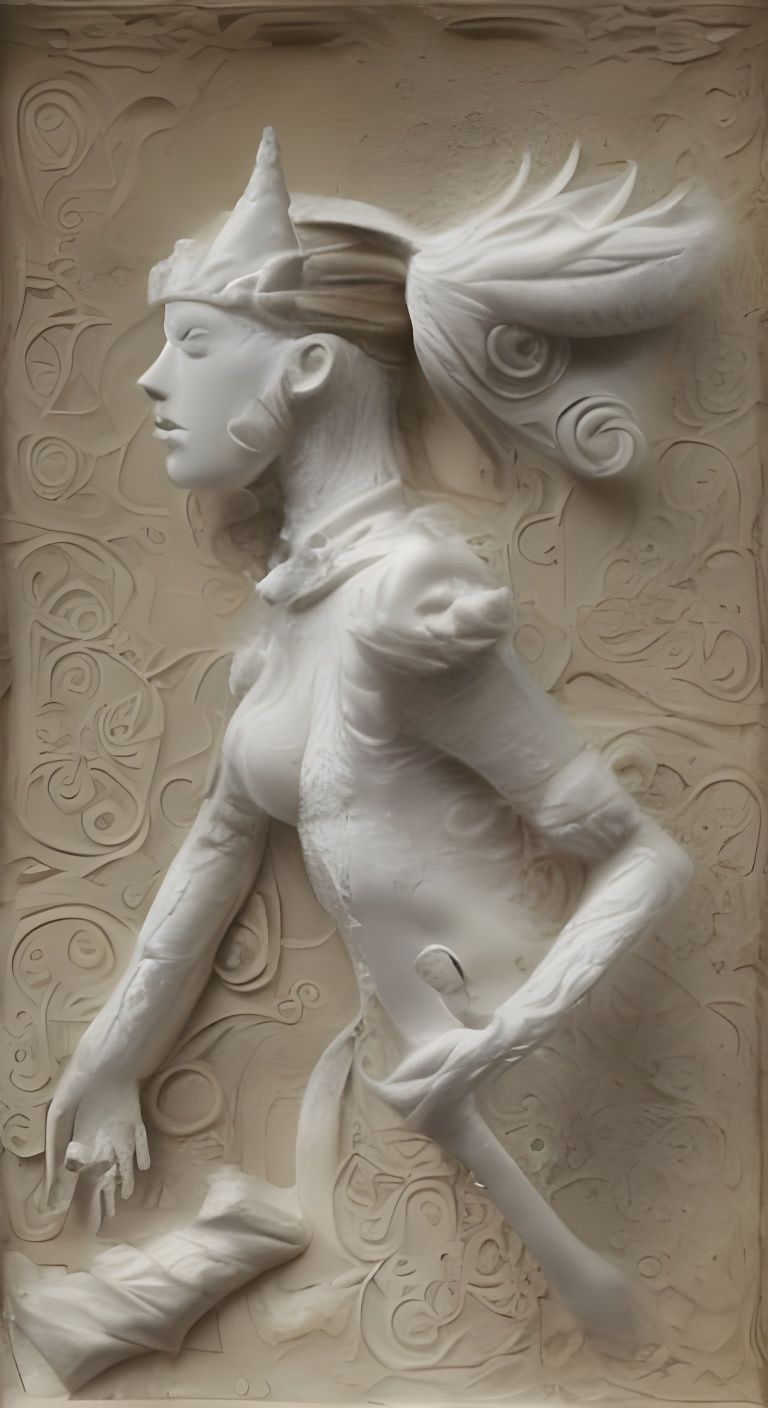 Rusting Knights in White Armor with Embossed Relief