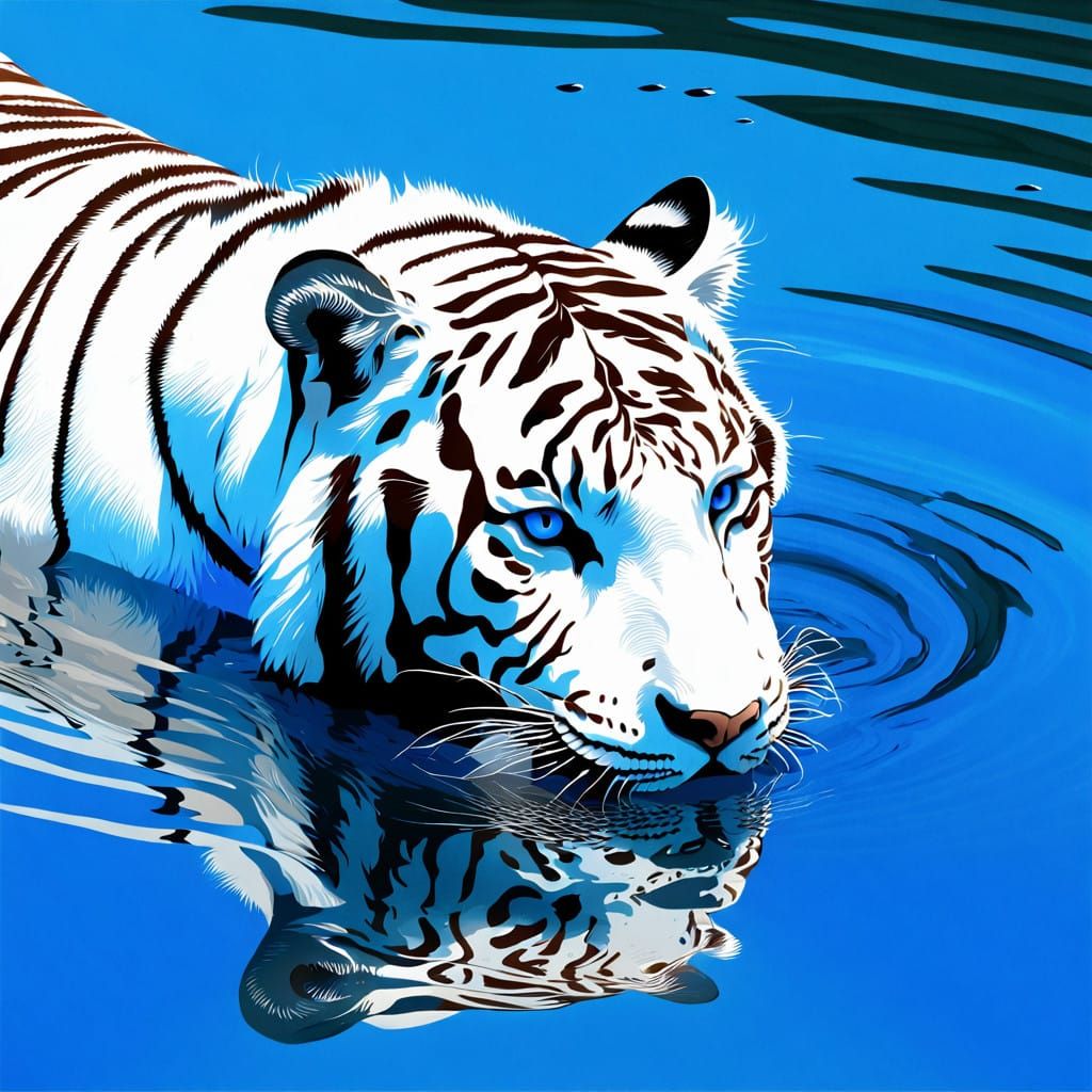 Symbolic Drying of a White Tiger's Coastal Oasis