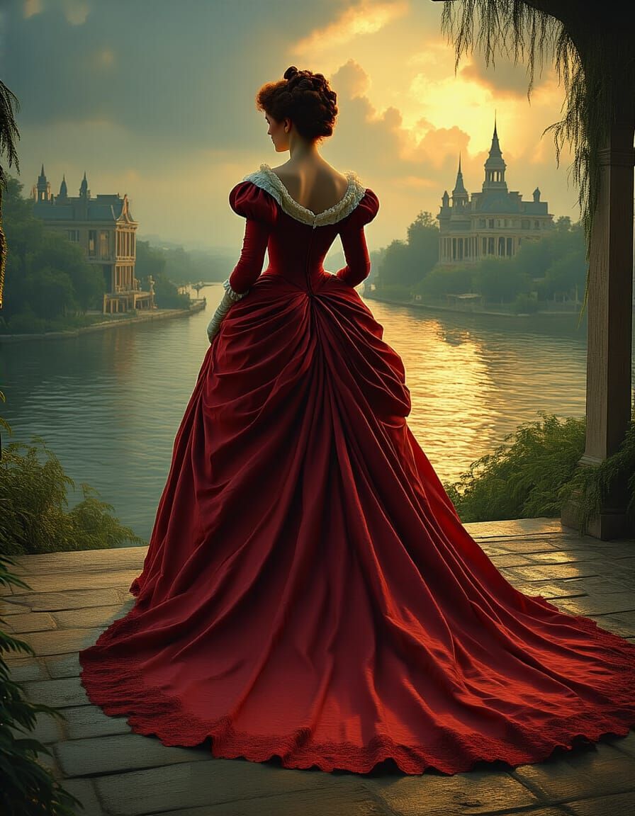 Scarlett O'Hara in Grand Gowns, Painterly Realism