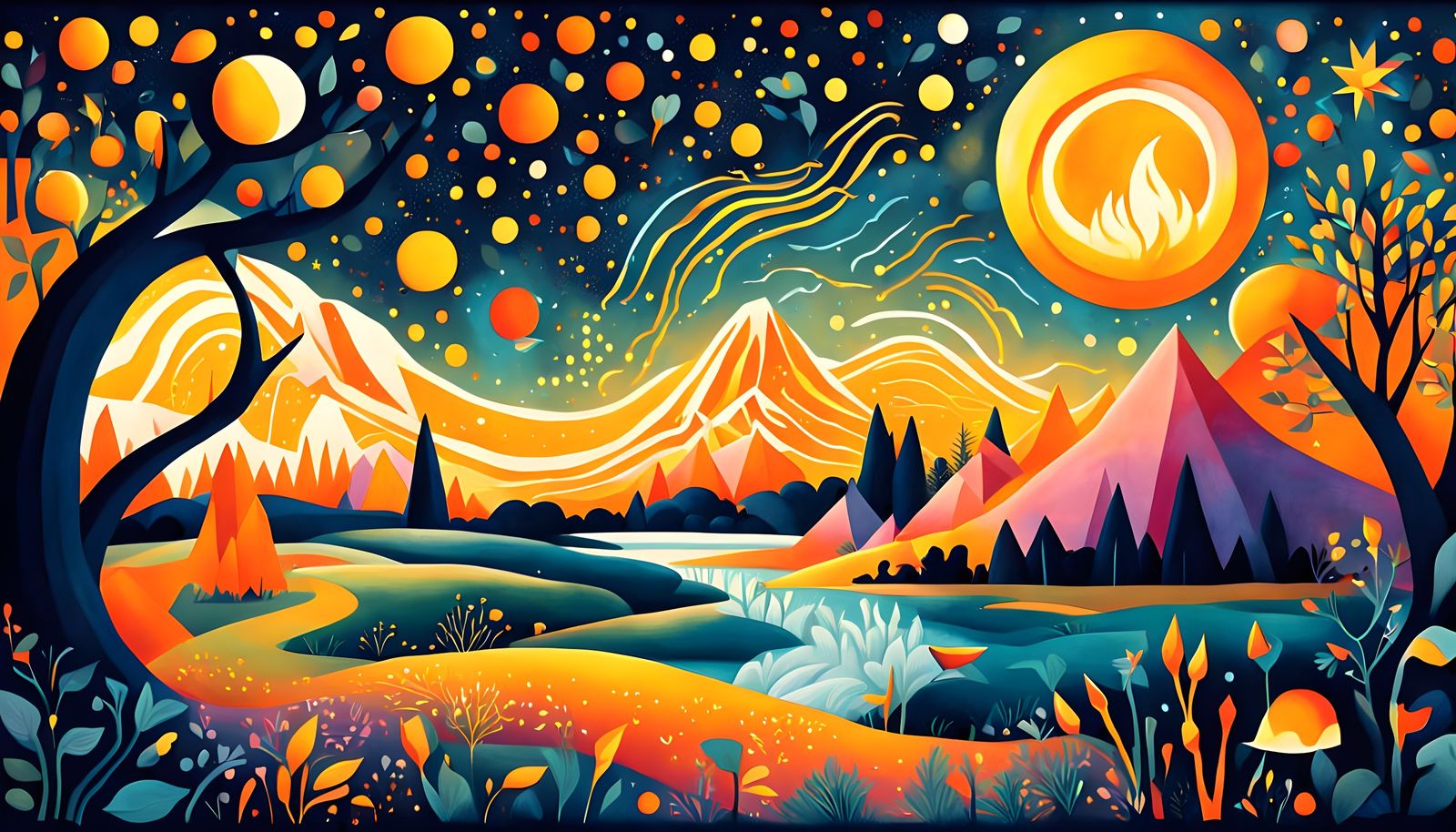 Cyberpunk Goddess in Vibrant, Surreal Garden