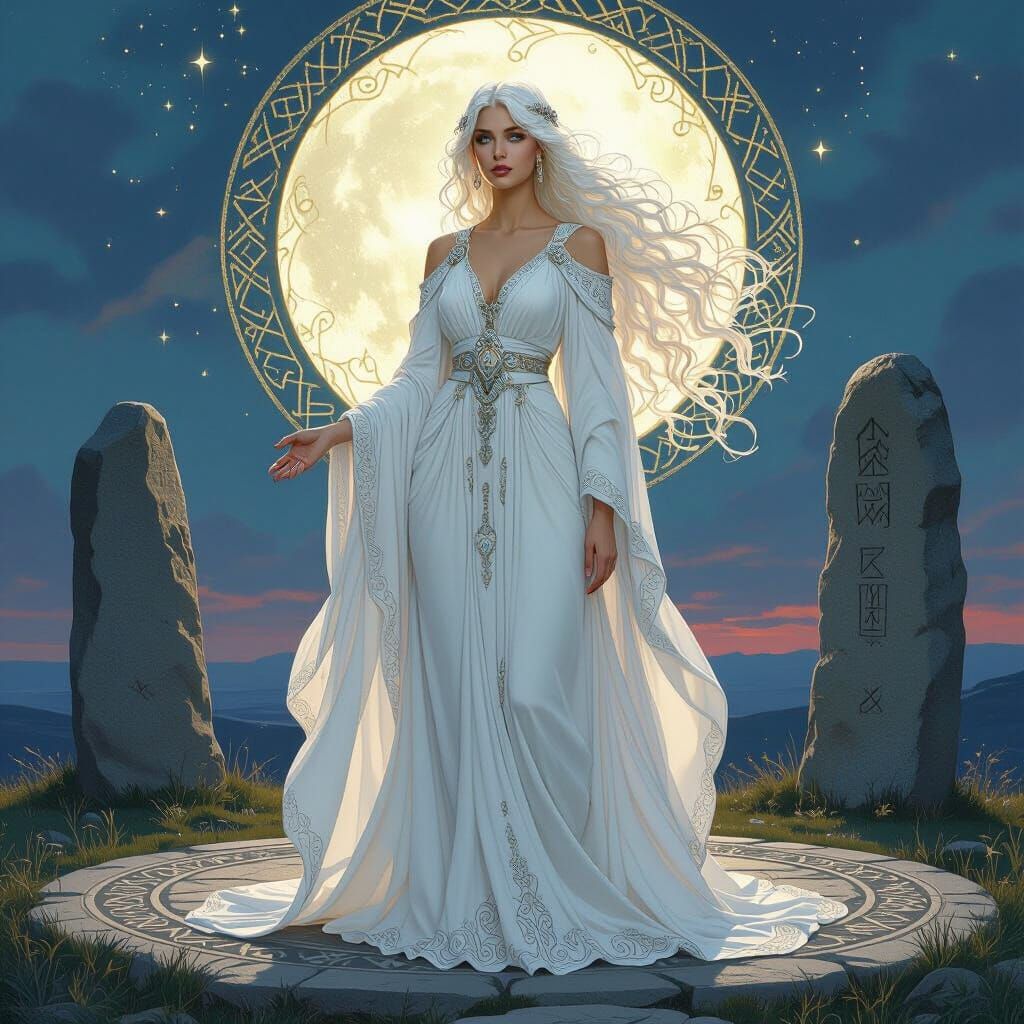 Celtic Goddess in Art Nouveau Style