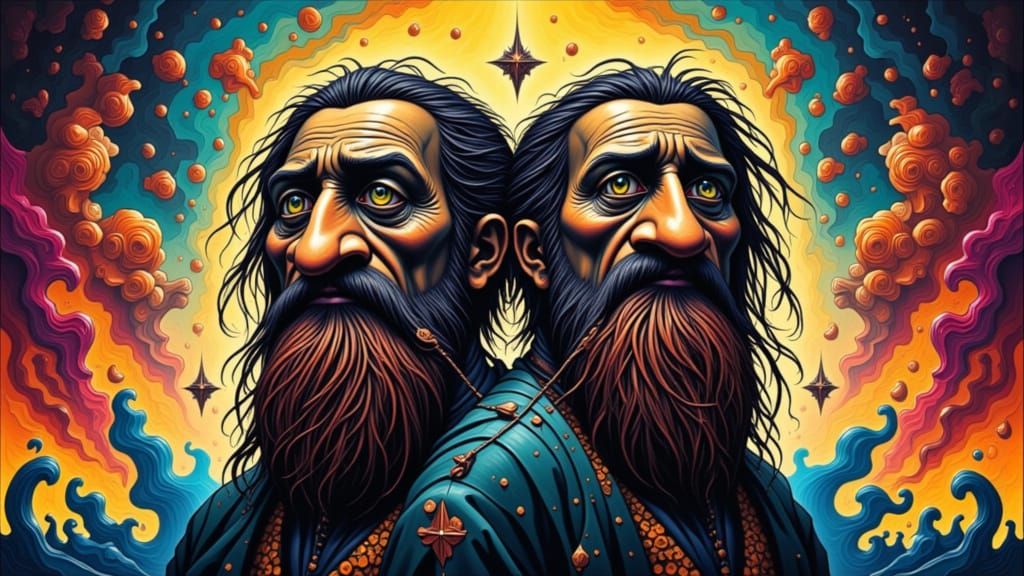 Aphex Twin: Impasto Style Portrait of Twins