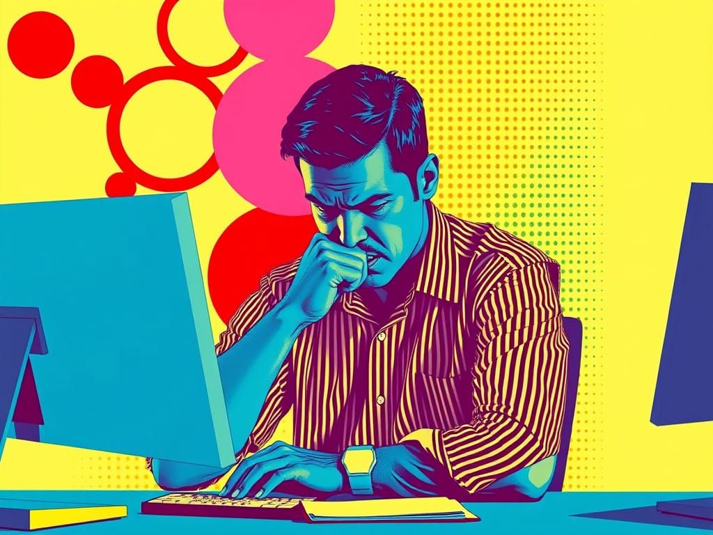 High-Energy Corporate Stress in Pop Art Style