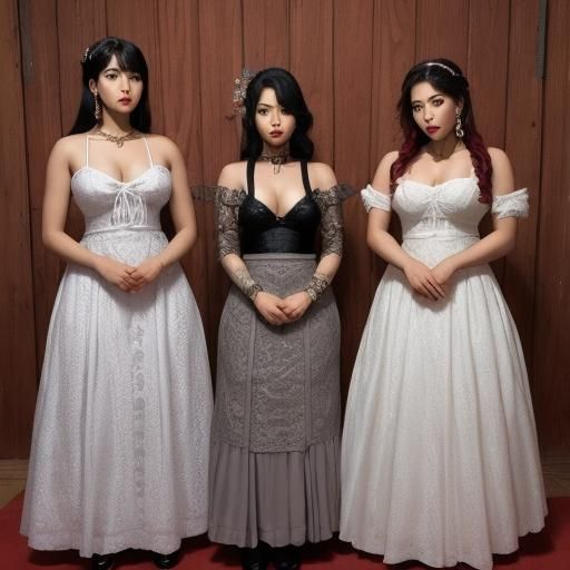 Latina Women in Shibari Dress Art