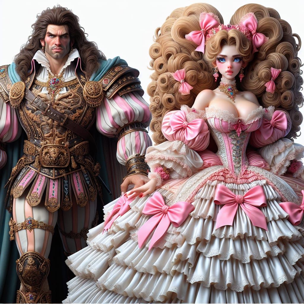 Roman Figure and Ballerina in Frilly Dress