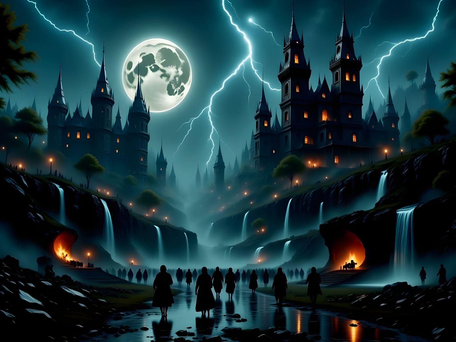 The towers of the ancient city reach to the sky.