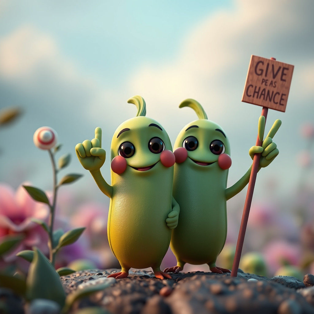 Pixar-Style Peas Stage a Peaceful Protest