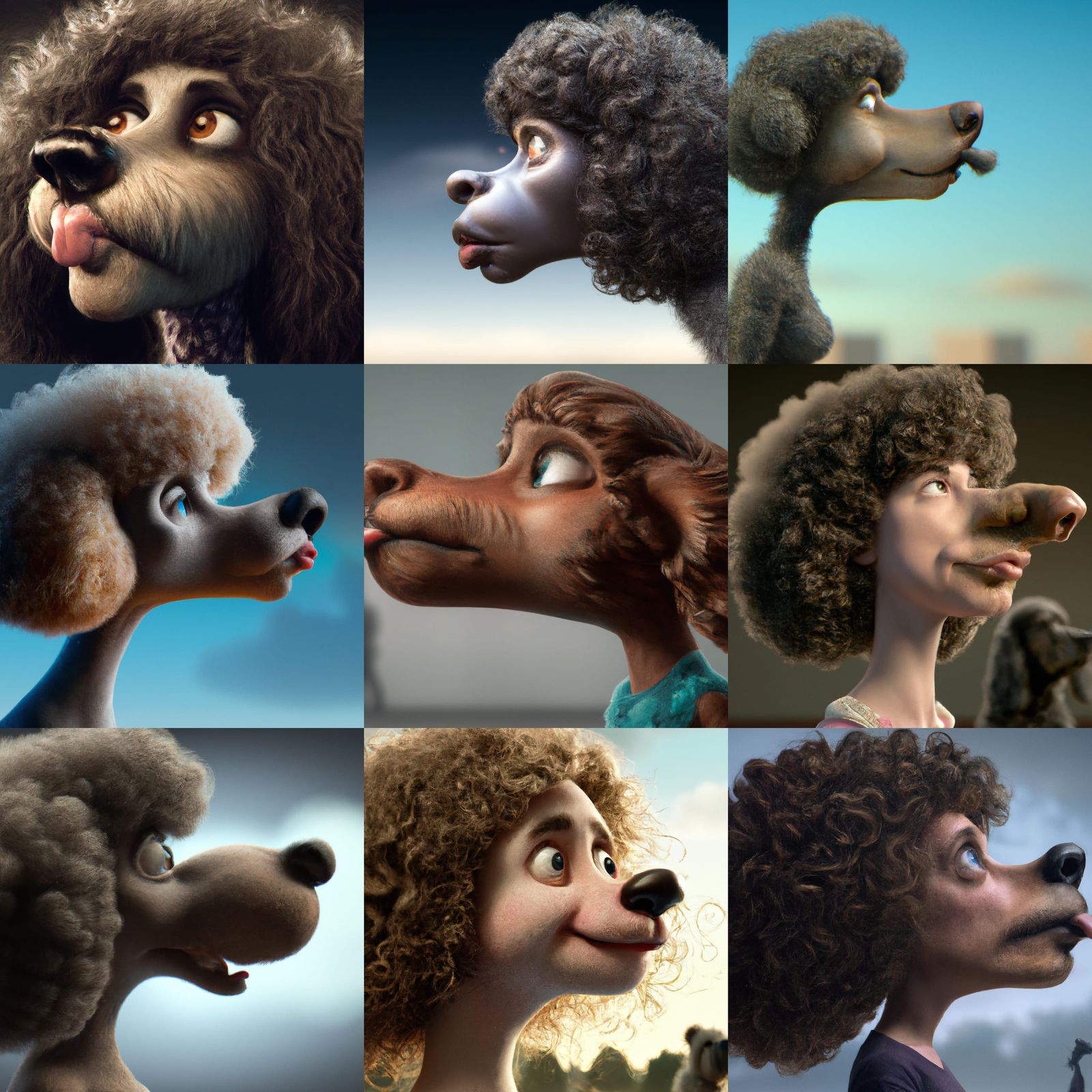 Cartoon Poodle Transformation: A Digital Portrait