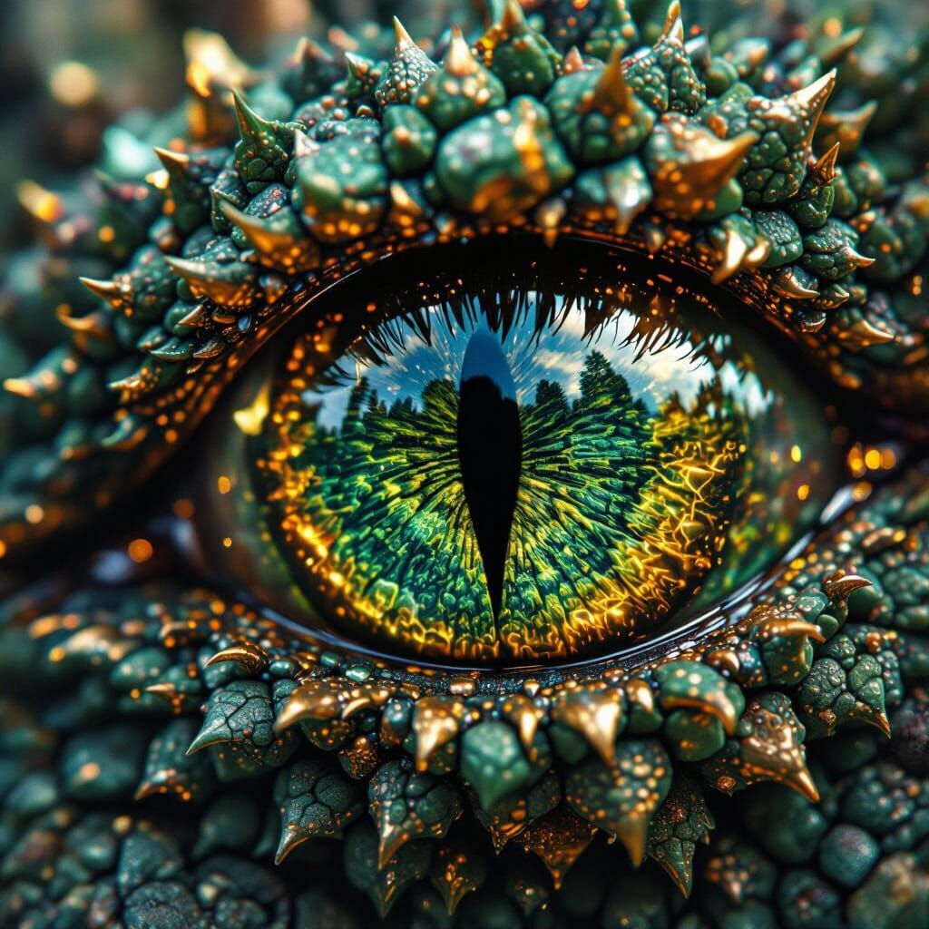 Dragon Eye Macro Reflecting Miniature World