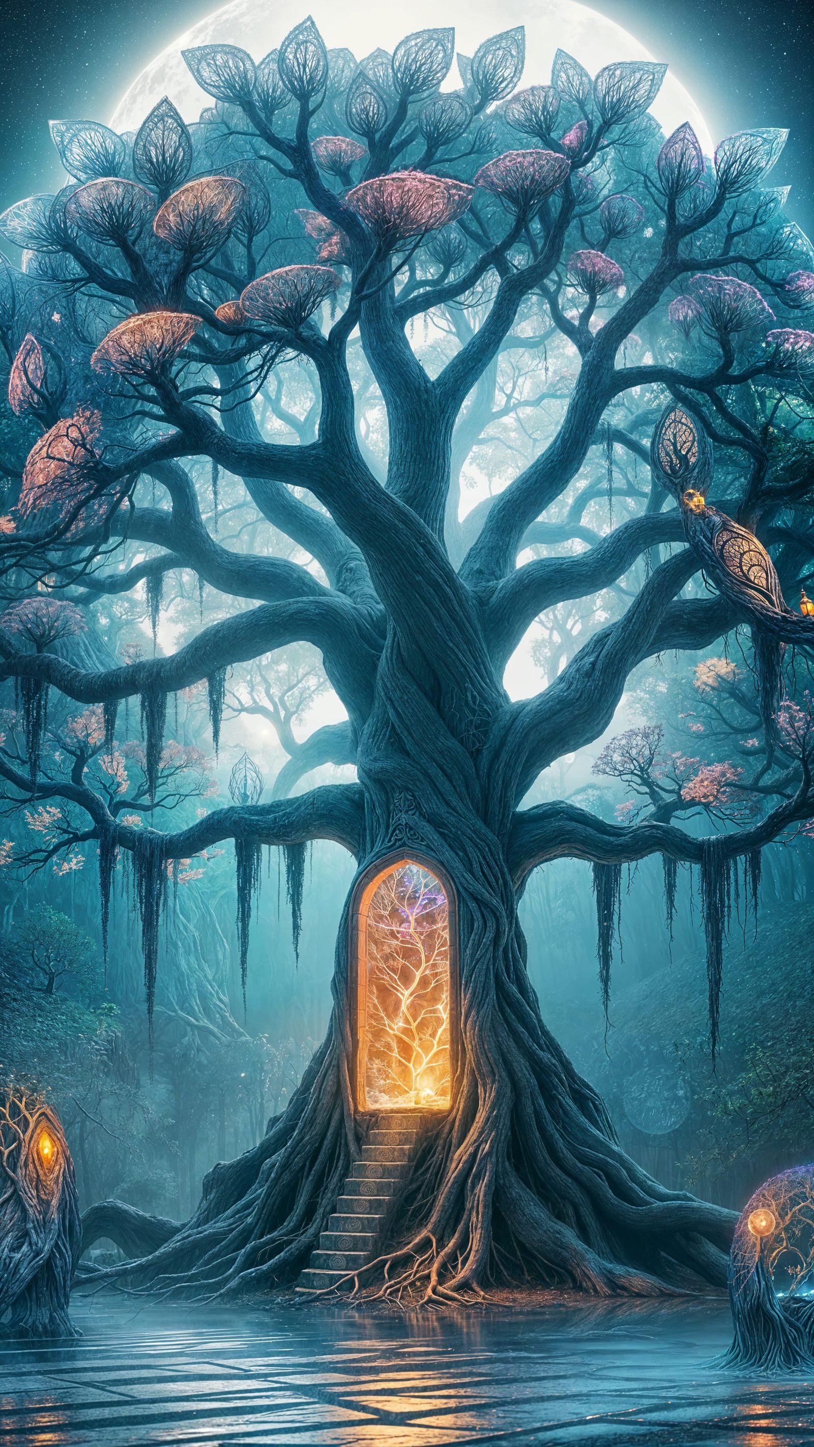 Enchanted Tree of Whispers in a Fantastical Realm