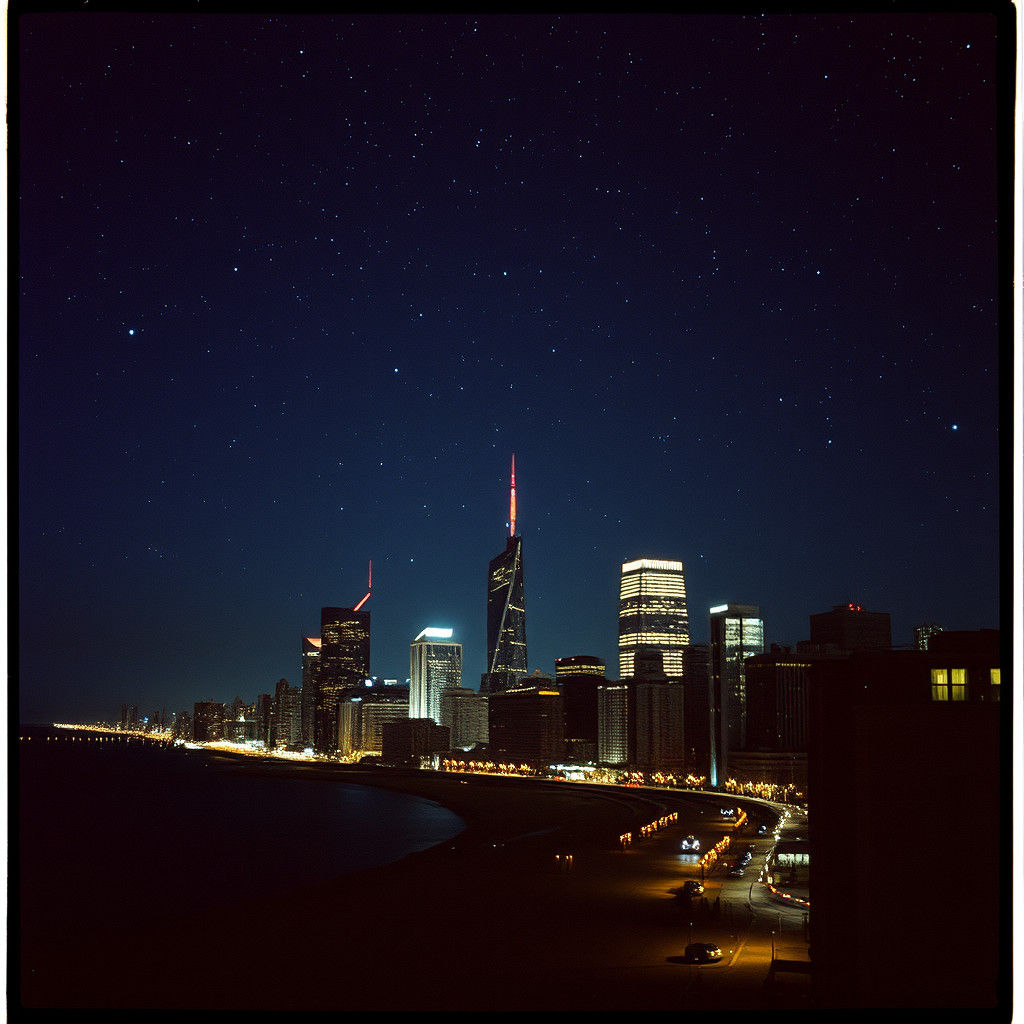 Atlantic City Skyline Under Starry Cinematic Sky