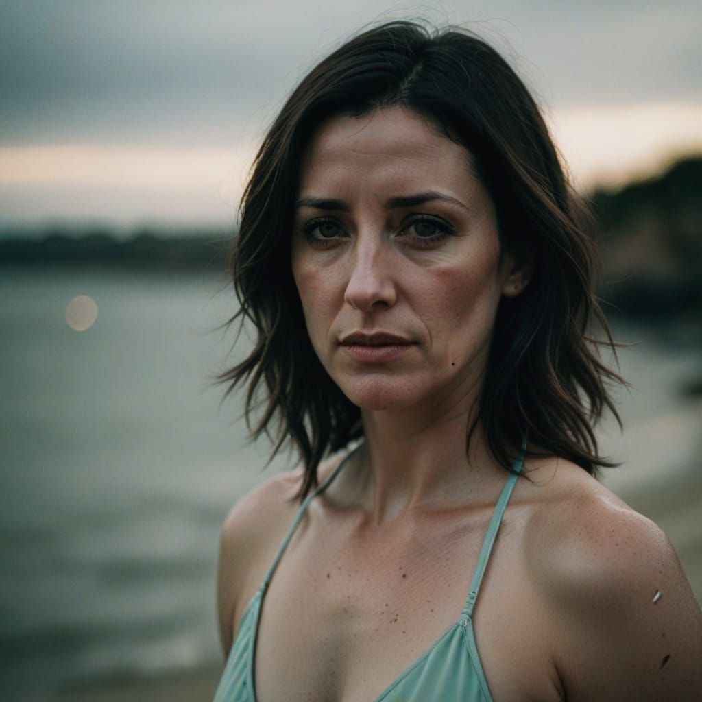 Rachel Reeves Portrait in Bikini with Moody Film Grain