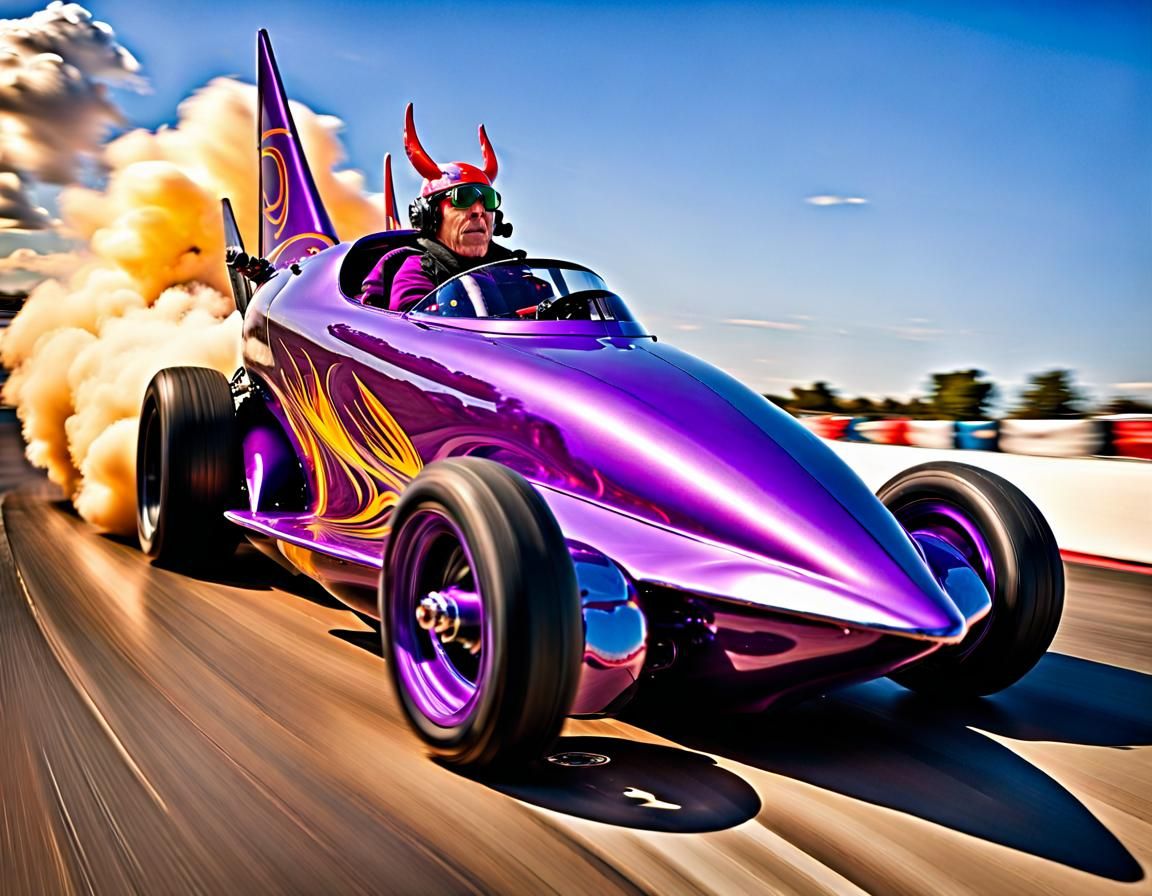 Mean Machine in Futuristic Drag Race