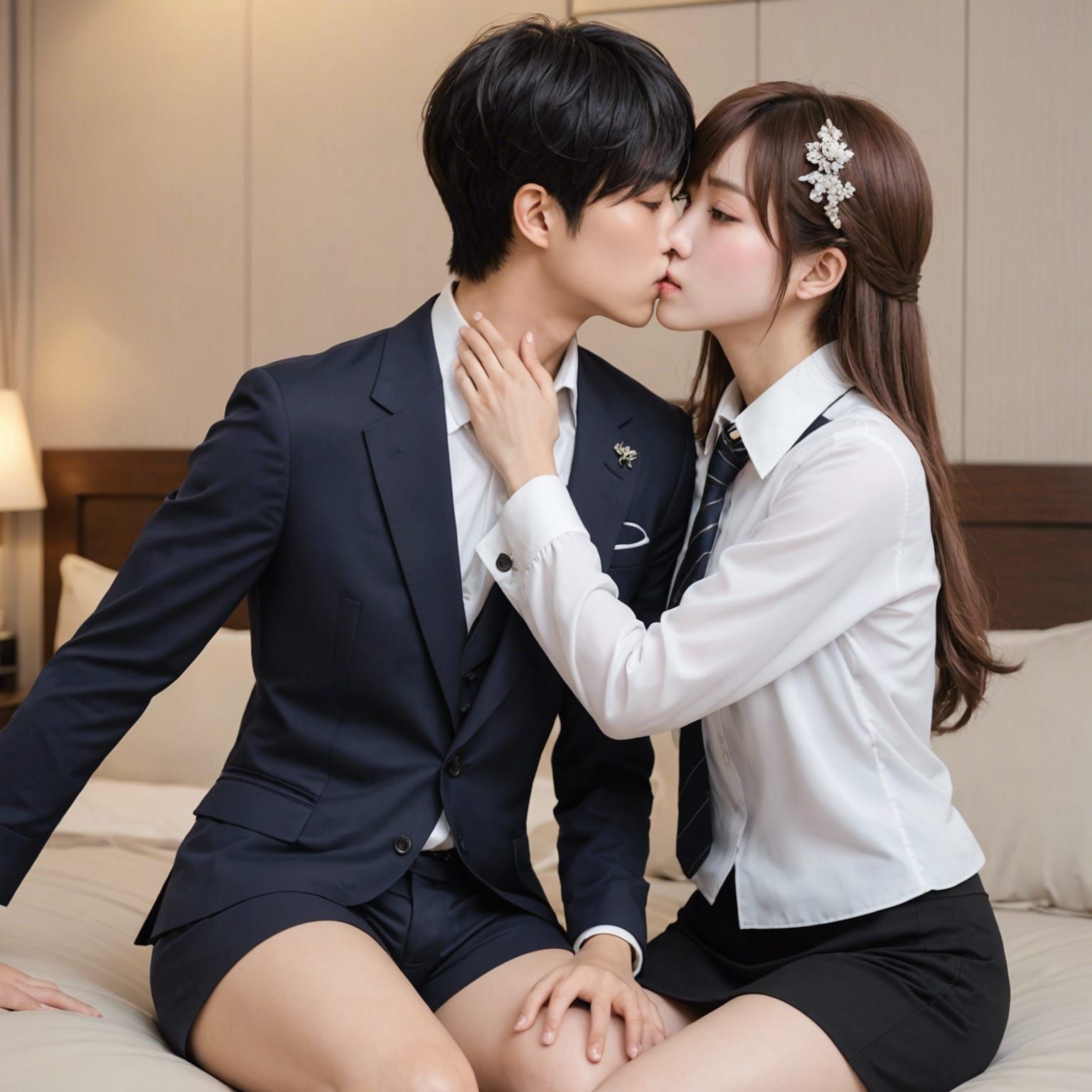 Passionate Korean Couple Kiss in High Definition Photo